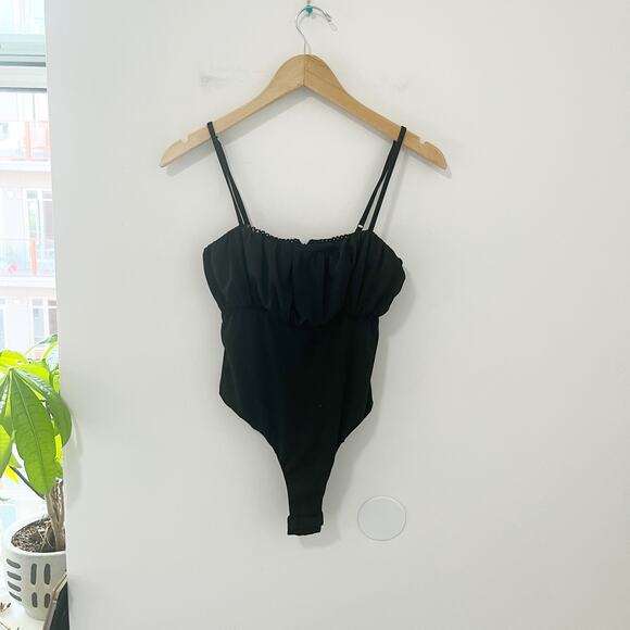 Princess Polly Black Mesh Bodysuit Tank Size 6 - Picture 1 of 6